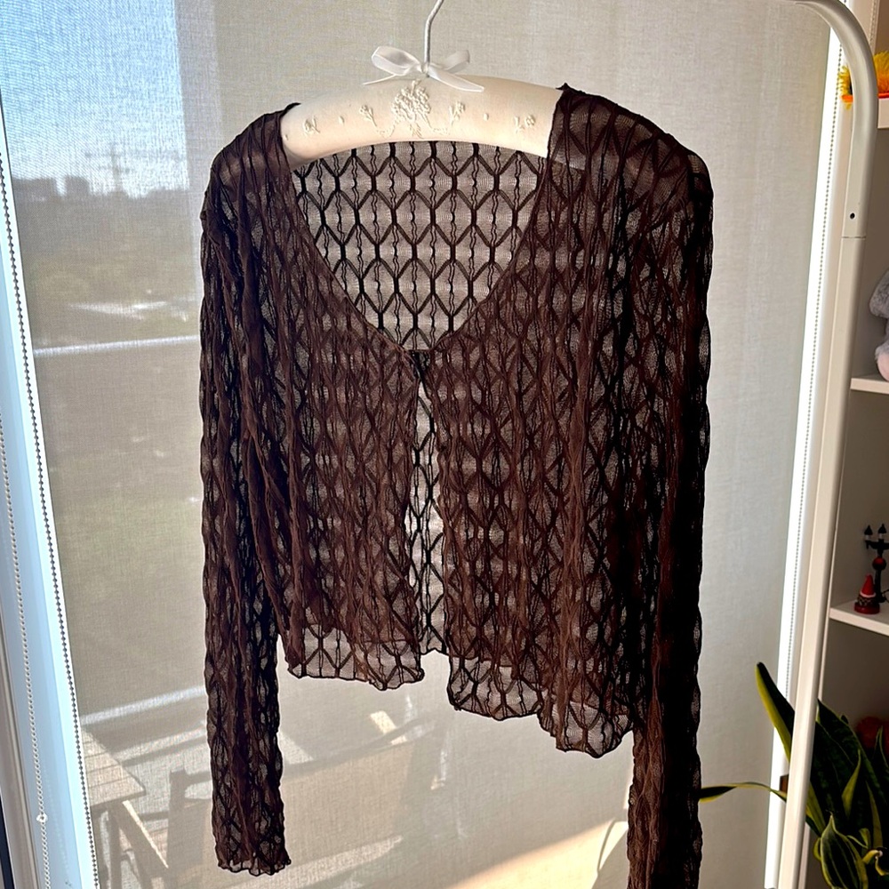 🤎☀️Boho Mesh Cardi — Effortless & Airy
